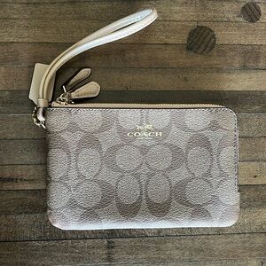 Tan Coach Wristlet